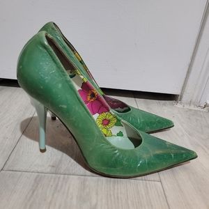 Miss Sixty Green Leather Pumps size 38